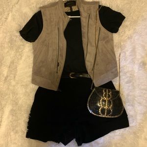 BCBG MAXAZRIA faux suede Vest